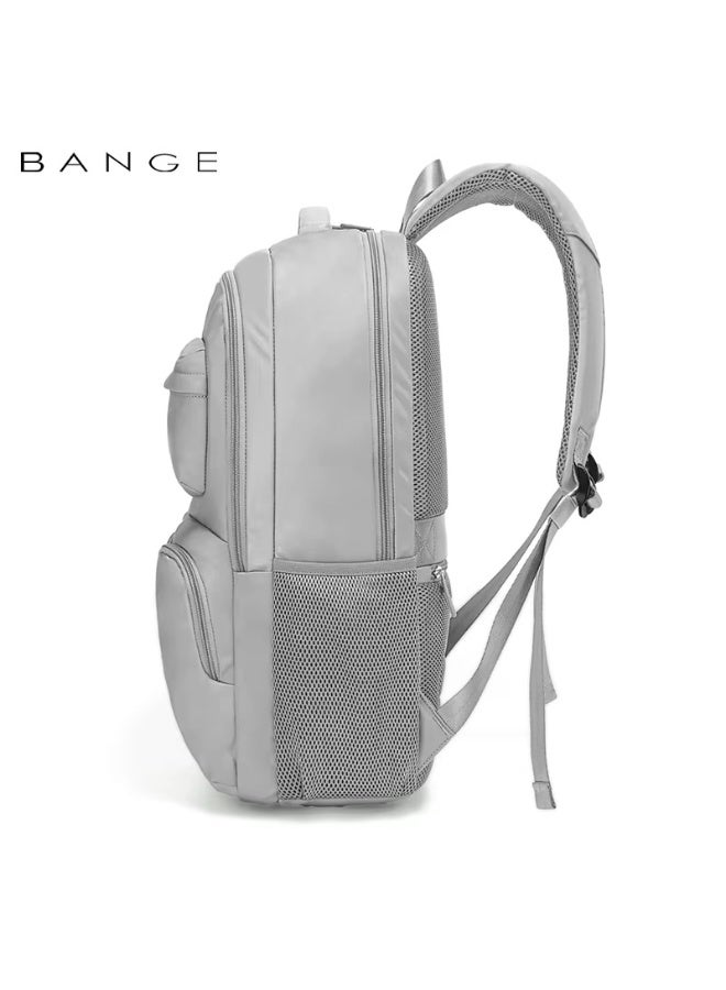 بانجي Bange 1807  Grey polyester unisex travel backpacks laptop waterproof - Image 2